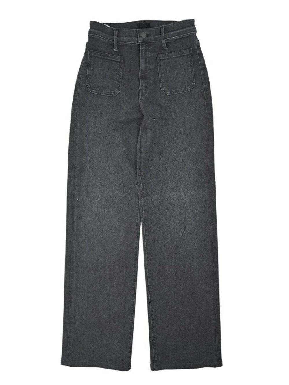 MOTHER The Patch Pocket Twister Wide-Leg Jeans in Black